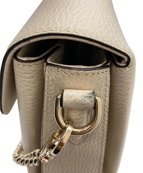 GUCCI（グッチ）GUCCI (グッチ) インターロッキングG チェーン ショルダーバッグ ベージュの古着・服飾アイテム