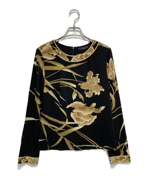 LEONARD FASHION（レオナールファッション）LEONARD FASHION (レオナールファッション) 花柄ブラウス ブラック サイズ:mの古着・服飾アイテム