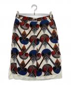 HERMESエルメス）の古着「総柄シルクスカート」｜ホワイト