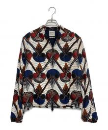 HERMES（エルメス）の古着「総柄シルクノーカラージャケット」｜ホワイト