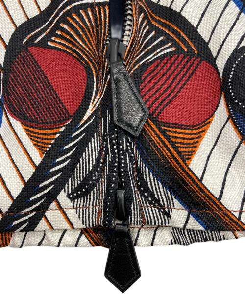 HERMES（エルメス）HERMES (エルメス) 総柄シルクノーカラージャケット ホワイト サイズ:34の古着・服飾アイテム