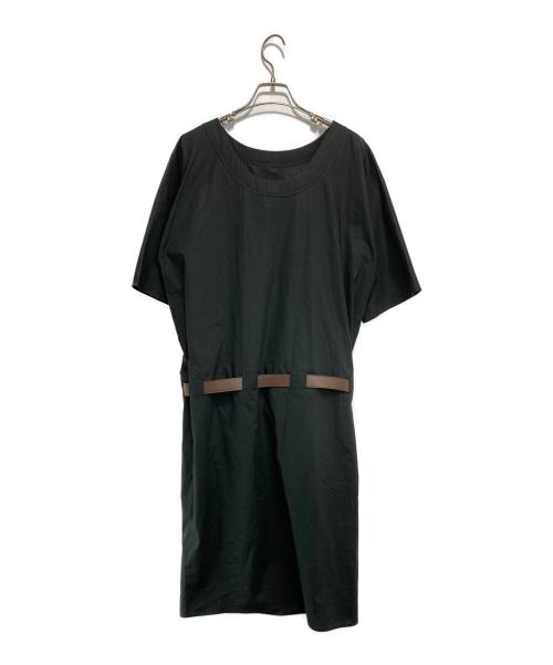 HERMES（エルメス）HERMES (エルメス) レザーベルトワンピース ブラック サイズ:36の古着・服飾アイテム