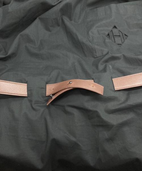 HERMES（エルメス）HERMES (エルメス) レザーベルトワンピース ブラック サイズ:36の古着・服飾アイテム