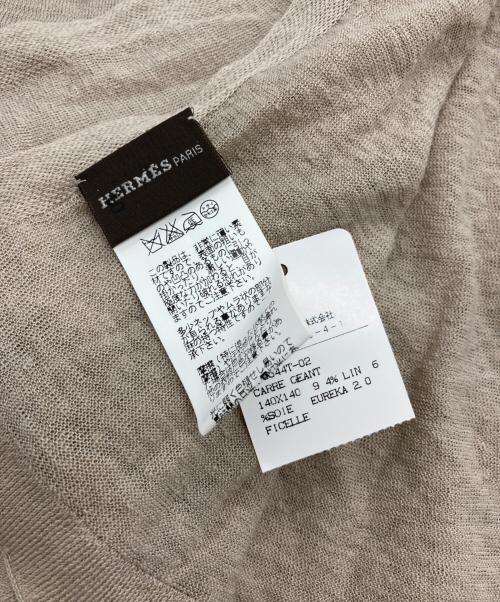 HERMES（エルメス）HERMES (エルメス) リネンシルクストール ベージュ サイズ:140×140の古着・服飾アイテム