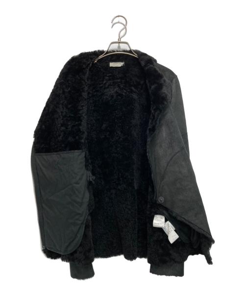HELMUT LANG（ヘルムートラング）HELMUT LANG (ヘルムートラング) WRECKDE SHEARING COCOON COAT/シープスキンシングルライダースボアジャケット ブラック サイズ:Pの古着・服飾アイテム