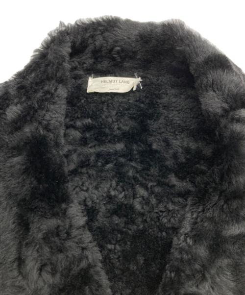 HELMUT LANG（ヘルムートラング）HELMUT LANG (ヘルムートラング) WRECKDE SHEARING COCOON COAT/シープスキンシングルライダースボアジャケット ブラック サイズ:Pの古着・服飾アイテム