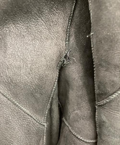 HELMUT LANG（ヘルムートラング）HELMUT LANG (ヘルムートラング) WRECKDE SHEARING COCOON COAT/シープスキンシングルライダースボアジャケット ブラック サイズ:Pの古着・服飾アイテム