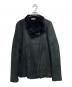 HELMUT LANG（ヘルムートラング）の古着「WRECKDE SHEARING COCOON COAT/シープスキンシングルライダースボアジャケット」｜ブラック