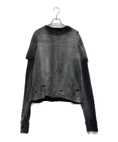 FILTH（フィルス）filth (フィルス)  DOUBLE LAYER THERMAL T-SHIRTS ブラック サイズ:1の古着・服飾アイテム