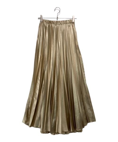 UN3D.（アンスリード）UN3D. (アンスリード) オリガミプリーツロングスカート ゴールド サイズ:38の古着・服飾アイテム