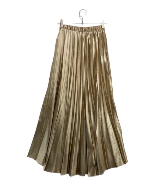 UN3D.（アンスリード）UN3D. (アンスリード) オリガミプリーツロングスカート ゴールド サイズ:38の古着・服飾アイテム