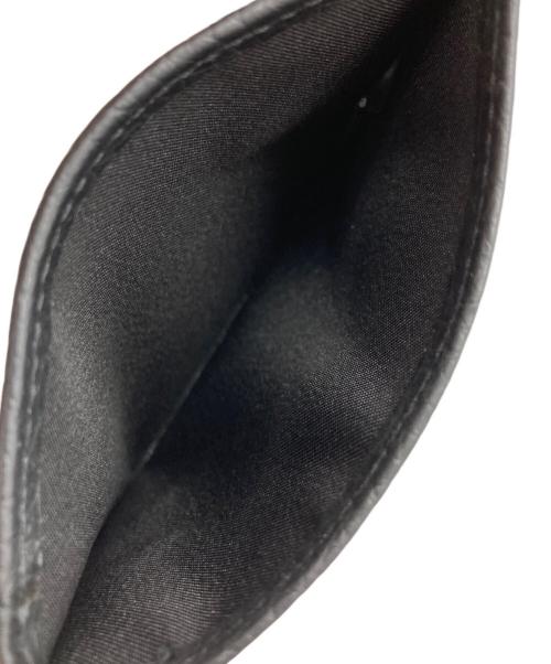 BOSS（ボス）BOSS (ボス) イタリアンレザーレタリングロゴ カードホルダー ブラックの古着・服飾アイテム