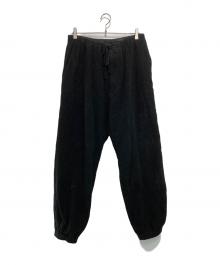 COMOLI（コモリ）の古着「シルクパイル ドローストリングパンツ」｜ブラック