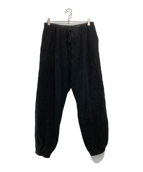COMOLI（コモリ）COMOLI (コモリ) シルクパイル ドローストリングパンツ ブラック サイズ:2の古着・服飾アイテム