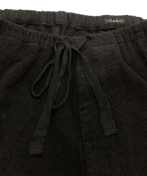 COMOLI（コモリ）COMOLI (コモリ) シルクパイル ドローストリングパンツ ブラック サイズ:2の古着・服飾アイテム