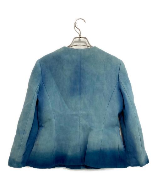 Christian Dior（クリスチャン ディオール）Christian Dior (クリスチャン ディオール) 後染めノーカラージャケット ブルー サイズ:42の古着・服飾アイテム