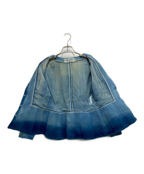 Christian Dior（クリスチャン ディオール）Christian Dior (クリスチャン ディオール) 後染めノーカラージャケット ブルー サイズ:42の古着・服飾アイテム