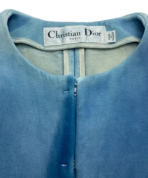 Christian Dior（クリスチャン ディオール）Christian Dior (クリスチャン ディオール) 後染めノーカラージャケット ブルー サイズ:42の古着・服飾アイテム