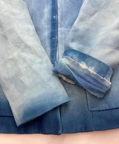 Christian Dior（クリスチャン ディオール）Christian Dior (クリスチャン ディオール) 後染めノーカラージャケット ブルー サイズ:42の古着・服飾アイテム