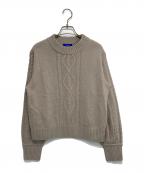 BLUE LABEL CRESTBRIDGEブルーレーベルクレストブリッジ）の古着「ウール混ケーブルニット」｜ベージュ