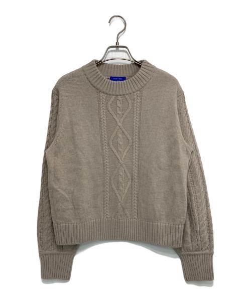 BLUE LABEL CRESTBRIDGE（ブルーレーベルクレストブリッジ）BLUE LABEL CRESTBRIDGE (ブルーレーベルクレストブリッジ) ウール混ケーブルニット ベージュ サイズ:38の古着・服飾アイテム