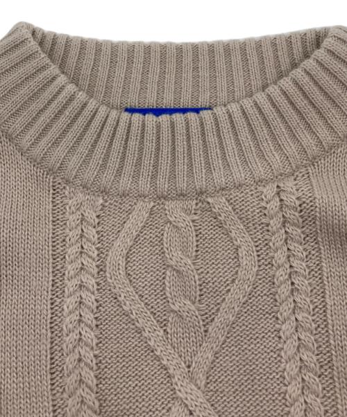 BLUE LABEL CRESTBRIDGE（ブルーレーベルクレストブリッジ）BLUE LABEL CRESTBRIDGE (ブルーレーベルクレストブリッジ) ウール混ケーブルニット ベージュ サイズ:38の古着・服飾アイテム