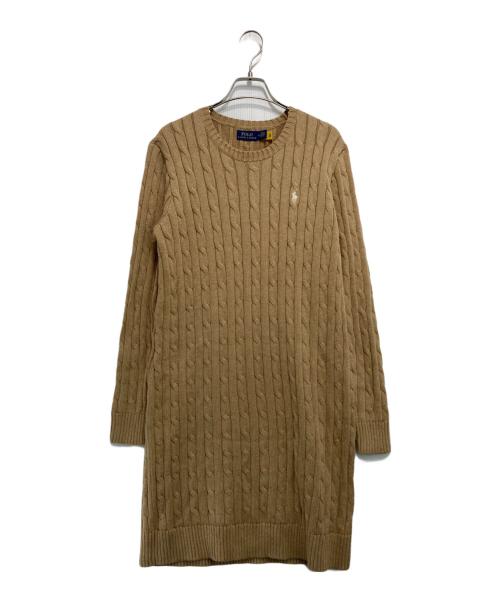 POLO RALPH LAUREN（ポロ・ラルフローレン）POLO RALPH LAUREN (ポロ・ラルフローレン) ケーブルニットワンピース ベージュ サイズ:Mの古着・服飾アイテム