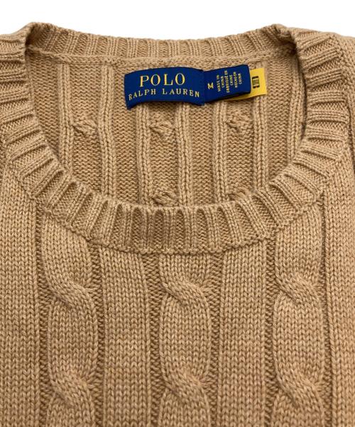 POLO RALPH LAUREN（ポロ・ラルフローレン）POLO RALPH LAUREN (ポロ・ラルフローレン) ケーブルニットワンピース ベージュ サイズ:Mの古着・服飾アイテム