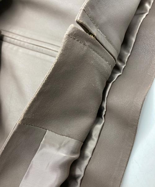 EPOCA（エポカ）EPOCA (エポカ) ノーカラーレザージャケット ベージュ サイズ:40の古着・服飾アイテム