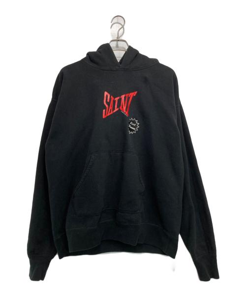 SAINT MICHAEL（セントマイケル）SAINT MICHAEL (セントマイケル) Logo Patch Pullover Hoodie ブラック サイズ:XLの古着・服飾アイテム