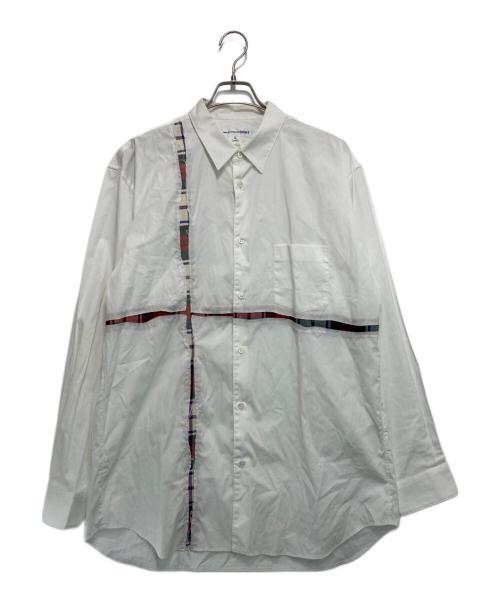COMME des GARCONS（コムデギャルソン）COMME des GARCONS (コムデギャルソン) タータンチェック切替 長袖シャツ ホワイト サイズ:XLの古着・服飾アイテム