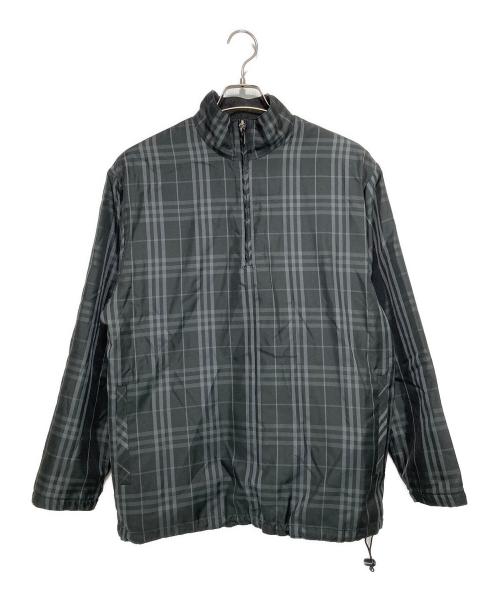 BURBERRY GOLF（バーバリーゴルフ）BURBERRY GOLF (バーバリーゴルフ) ナイロン×ニット 切替リバーシブルニットブルゾン グレー×ブラック サイズ:Mの古着・服飾アイテム