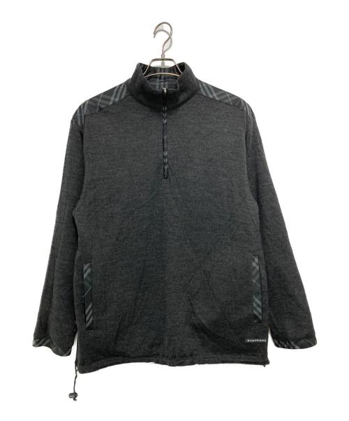 BURBERRY GOLF（バーバリーゴルフ）BURBERRY GOLF (バーバリーゴルフ) ナイロン×ニット 切替リバーシブルニットブルゾン グレー×ブラック サイズ:Mの古着・服飾アイテム