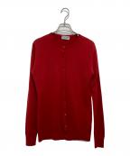 JOHN SMEDLEYジョンスメドレー）の古着「クルーネックウールカーディガン」｜レッド