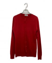 JOHN SMEDLEY（ジョンスメドレー）の古着「クルーネックウールカーディガン」｜レッド