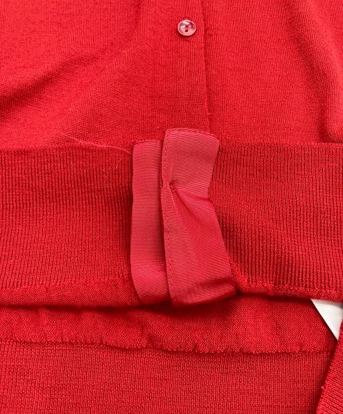 JOHN SMEDLEY（ジョンスメドレー）JOHN SMEDLEY (ジョンスメドレー) クルーネックウールカーディガン レッド サイズ:Mの古着・服飾アイテム