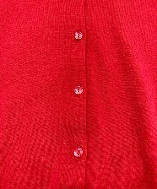 JOHN SMEDLEY（ジョンスメドレー）JOHN SMEDLEY (ジョンスメドレー) クルーネックウールカーディガン レッド サイズ:Mの古着・服飾アイテム