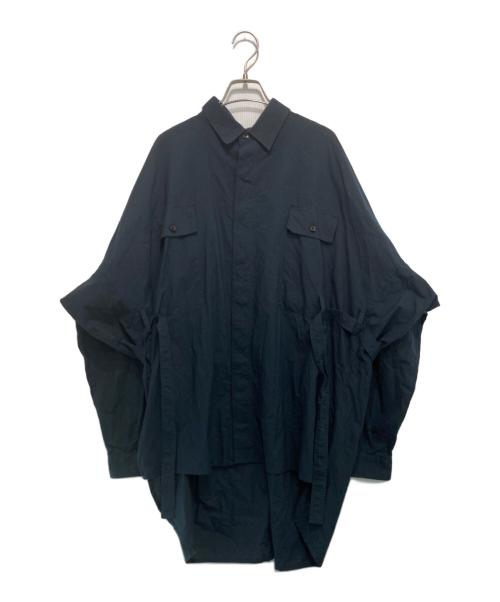 Essay（エッセイ）Essay (エッセイ) DRAPE SHIRT ネイビー サイズ:2の古着・服飾アイテム