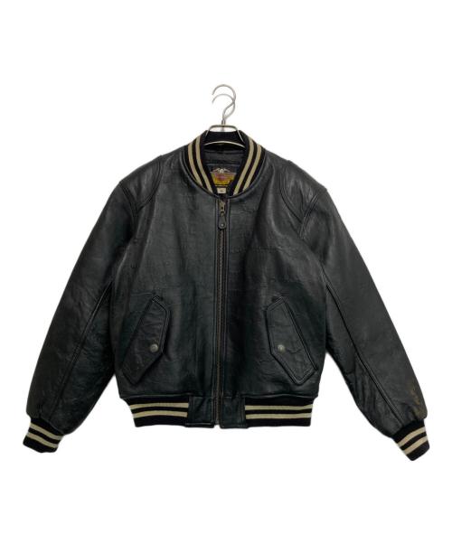 HARLEY-DAVIDSON（ハーレーダビッドソン）HARLEY-DAVIDSON (ハーレーダビッドソン) レザースタジャン ブラック サイズ:Ｍの古着・服飾アイテム