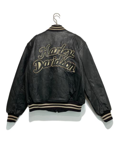 HARLEY-DAVIDSON（ハーレーダビッドソン）HARLEY-DAVIDSON (ハーレーダビッドソン) レザースタジャン ブラック サイズ:Ｍの古着・服飾アイテム