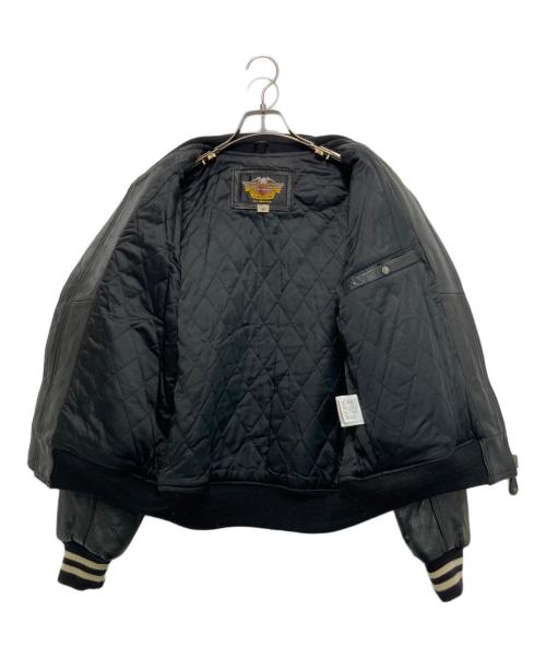 HARLEY-DAVIDSON（ハーレーダビッドソン）HARLEY-DAVIDSON (ハーレーダビッドソン) レザースタジャン ブラック サイズ:Ｍの古着・服飾アイテム