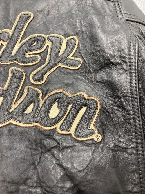 HARLEY-DAVIDSON（ハーレーダビッドソン）HARLEY-DAVIDSON (ハーレーダビッドソン) レザースタジャン ブラック サイズ:Ｍの古着・服飾アイテム