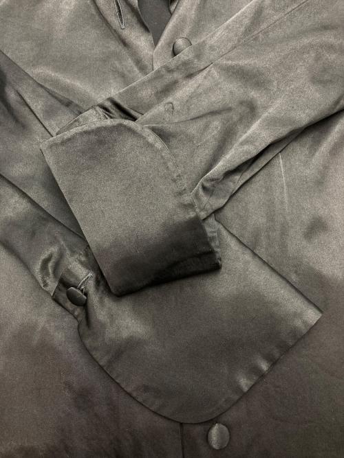 Jean Paul Gaultier FEMME（ジャンポールゴルチエ フェム）Jean Paul Gaultier FEMME (ジャンポールゴルチエ フェム) ラウンドカラーサテンシャツ ブラック サイズ:40の古着・服飾アイテム