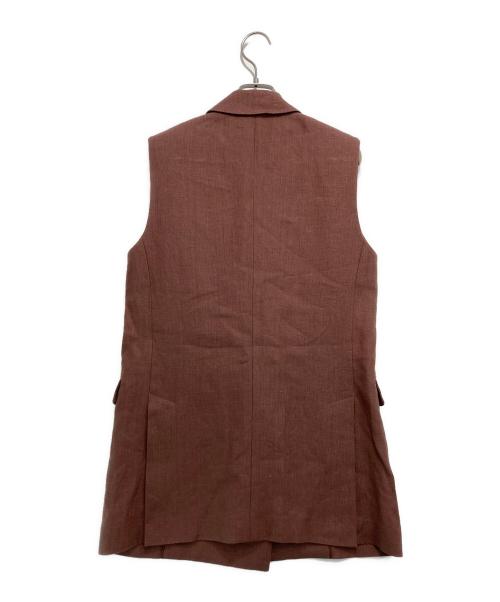 ebure（エブール）EBURE (エブール) Ron Herman (ロンハーマン) 別注リネンスリーブレスジャケット ブラウン サイズ:36の古着・服飾アイテム