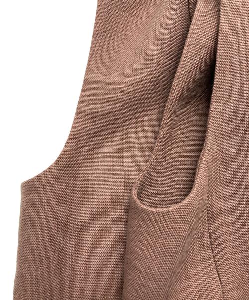 ebure（エブール）EBURE (エブール) Ron Herman (ロンハーマン) 別注リネンスリーブレスジャケット ブラウン サイズ:36の古着・服飾アイテム