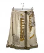 HERMESエルメス）の古着「シルクスカーフスカート」｜ベージュ