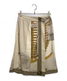 HERMES（エルメス）の古着「シルクスカーフスカート」｜ベージュ