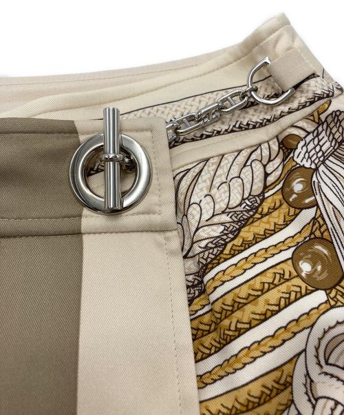 HERMES（エルメス）HERMES (エルメス) シルクスカーフスカート ベージュ サイズ:36の古着・服飾アイテム