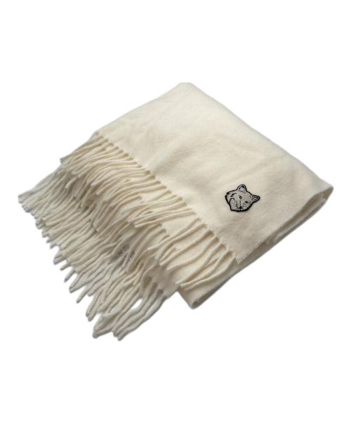 maison kitsune（メゾンキツネ）maison kitsune (メゾンキツネ) BOLD FOX パッチ マフラー ベージュの古着・服飾アイテム