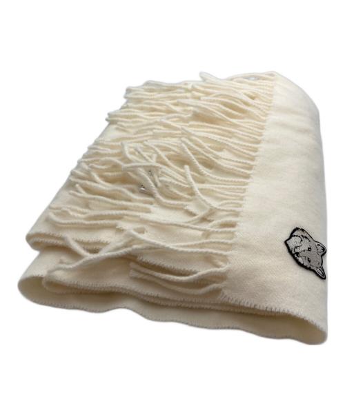 maison kitsune（メゾンキツネ）maison kitsune (メゾンキツネ) BOLD FOX パッチ マフラー ベージュの古着・服飾アイテム